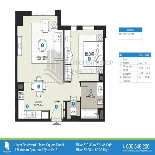 1 Beds