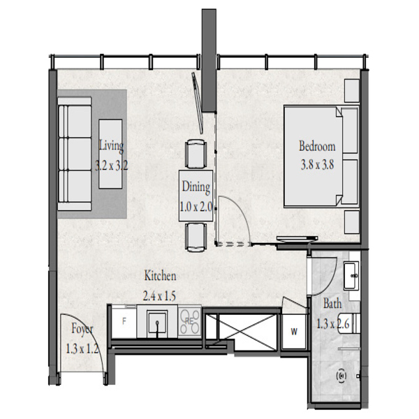1 Beds