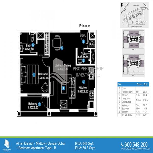 1 Beds