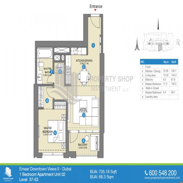 1 Beds
