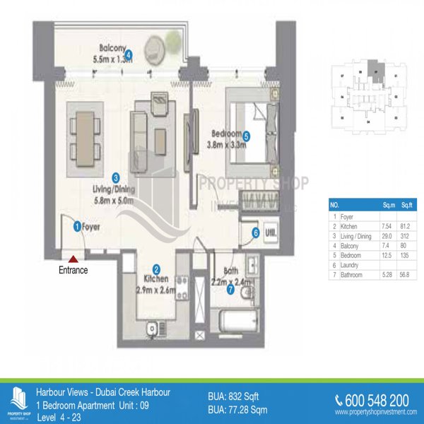 1 Beds