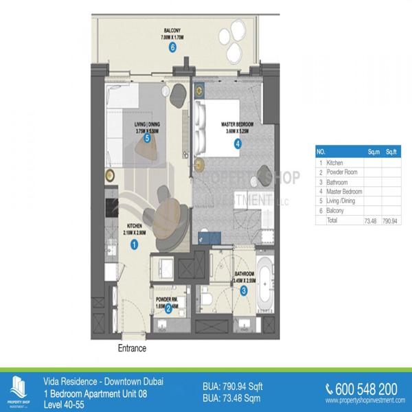 1 Beds