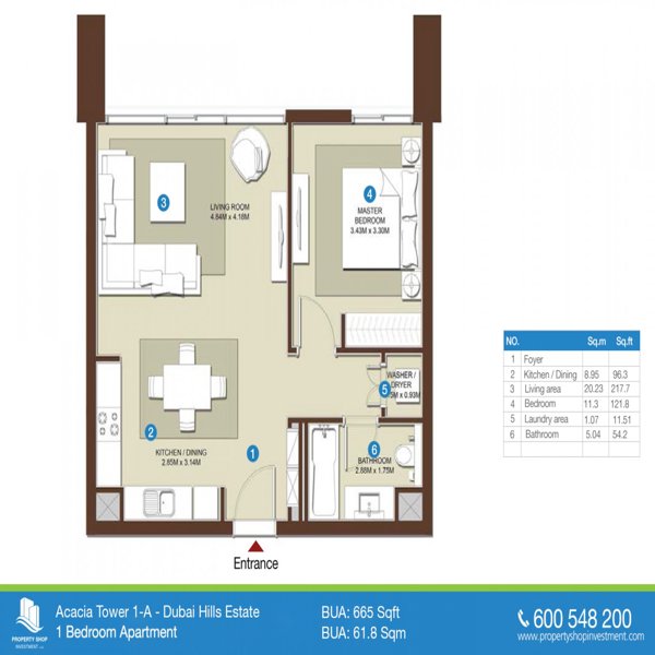 1 Beds