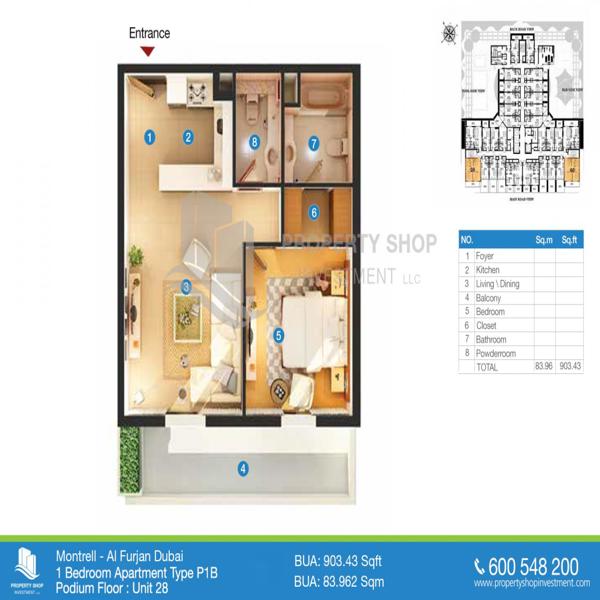 1 Beds