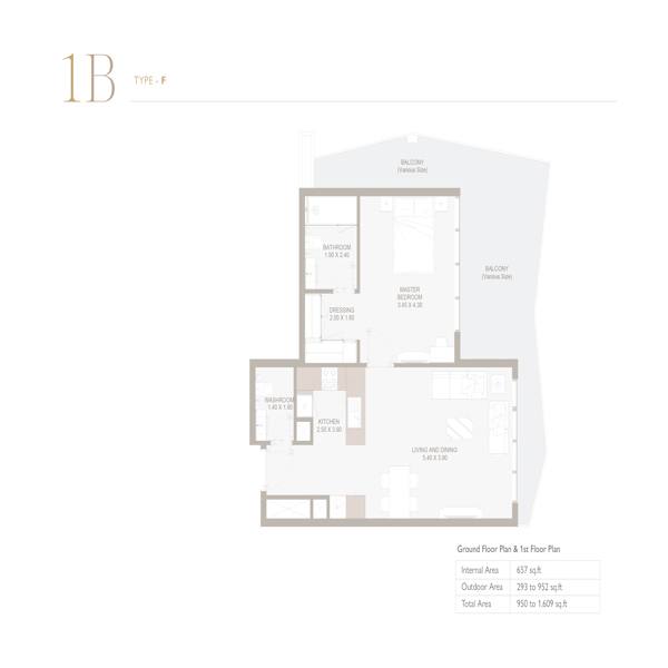 1 Beds