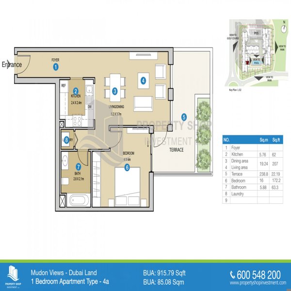 1 Beds