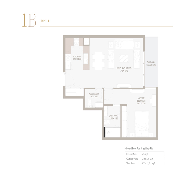 1 Beds