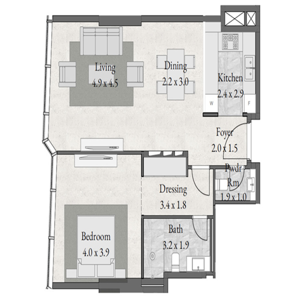 1 Beds