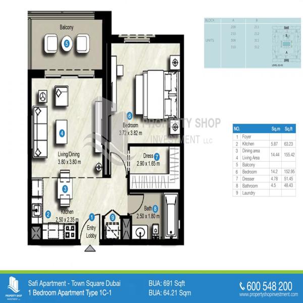 1 Beds