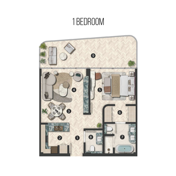 1 Bedroom - Apartment