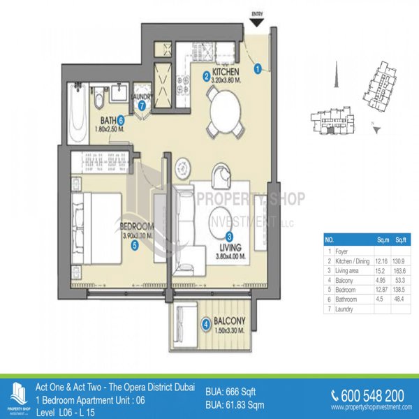 1 Beds