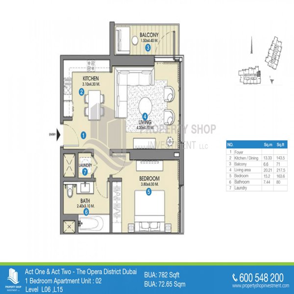1 Beds
