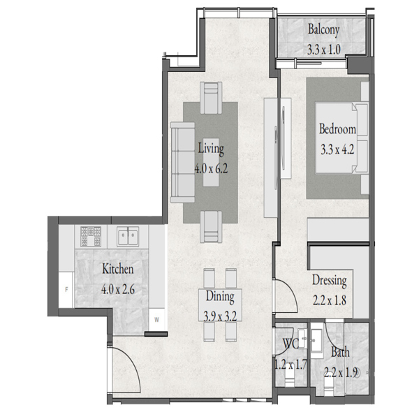 1 Beds