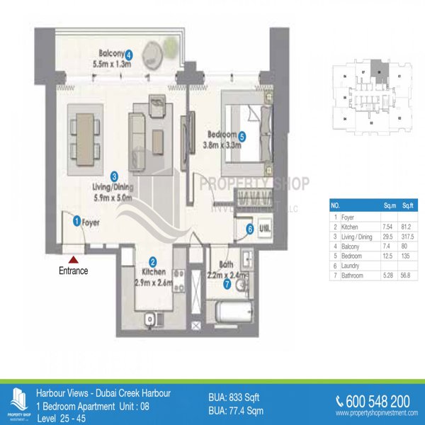 1 Beds