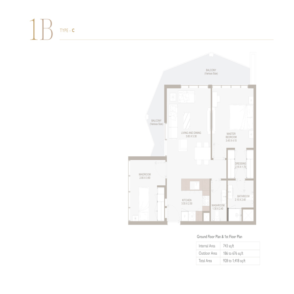 1 Beds