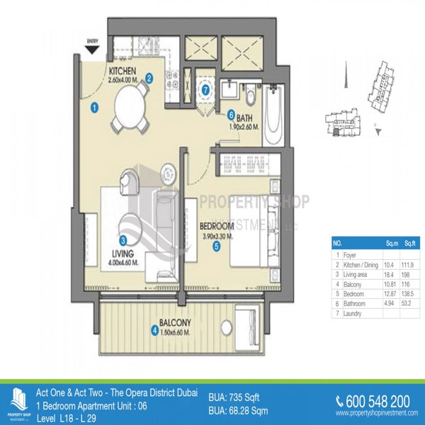 1 Beds