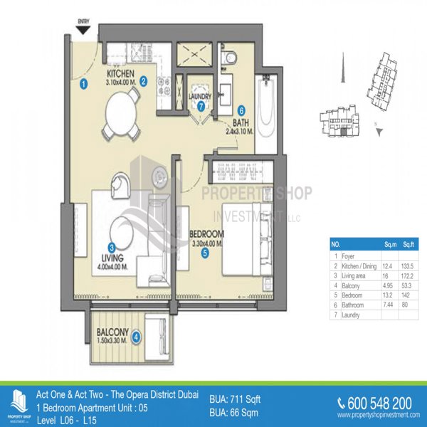 1 Beds