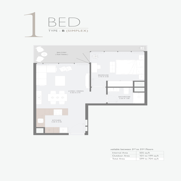 1 Beds